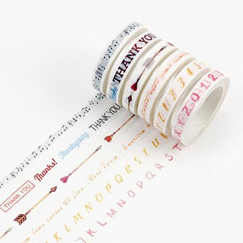 8m*8mm DIY Cute Kawaii Masking Washi Tape Decorative Adhesive Scotch Tape For Home Decoration Diary