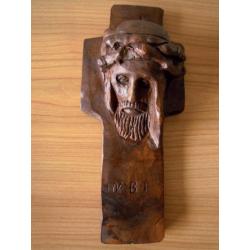 Antiek KRUIS handegemaakt 28 cm+2 bronzen kruizen 235 gram