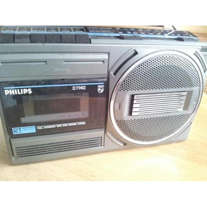 Philips radio cassette recorder jaren 80 d7140