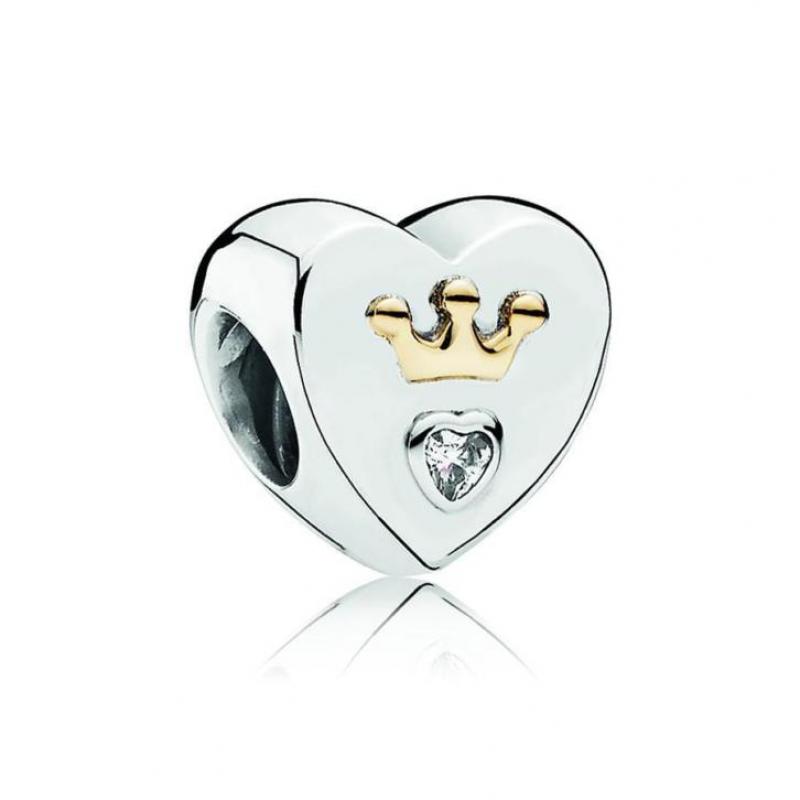 Pandora Zilveren Heart Crown Bedel 791739CZ Bedel (Sieraden)