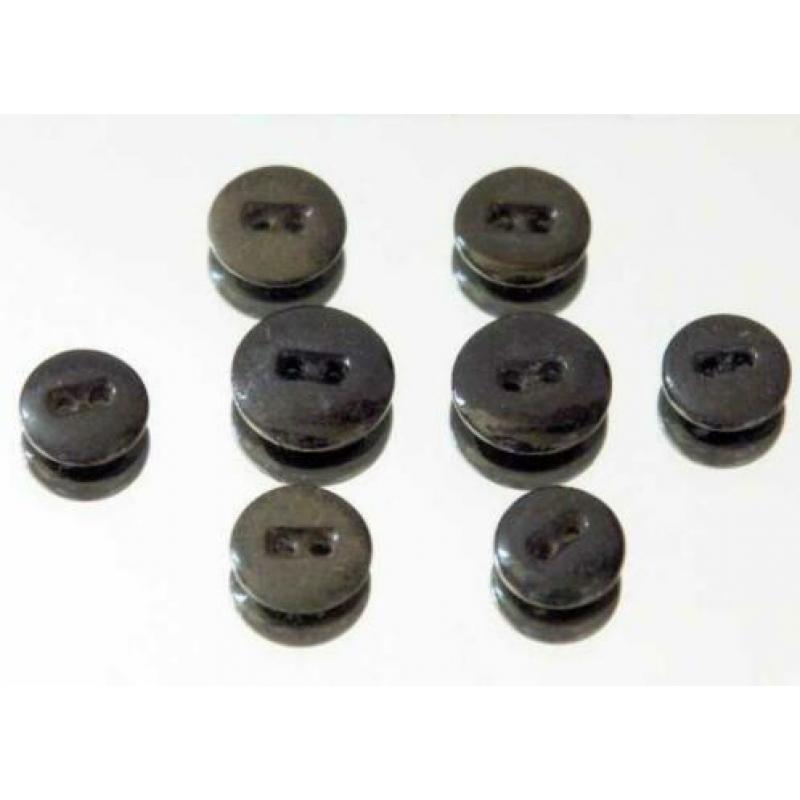 Verscheidene vintage China Buttons glasknopen nr E637 zwart