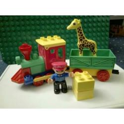 Duplo trein leuke bouwset compleet machinist giraf