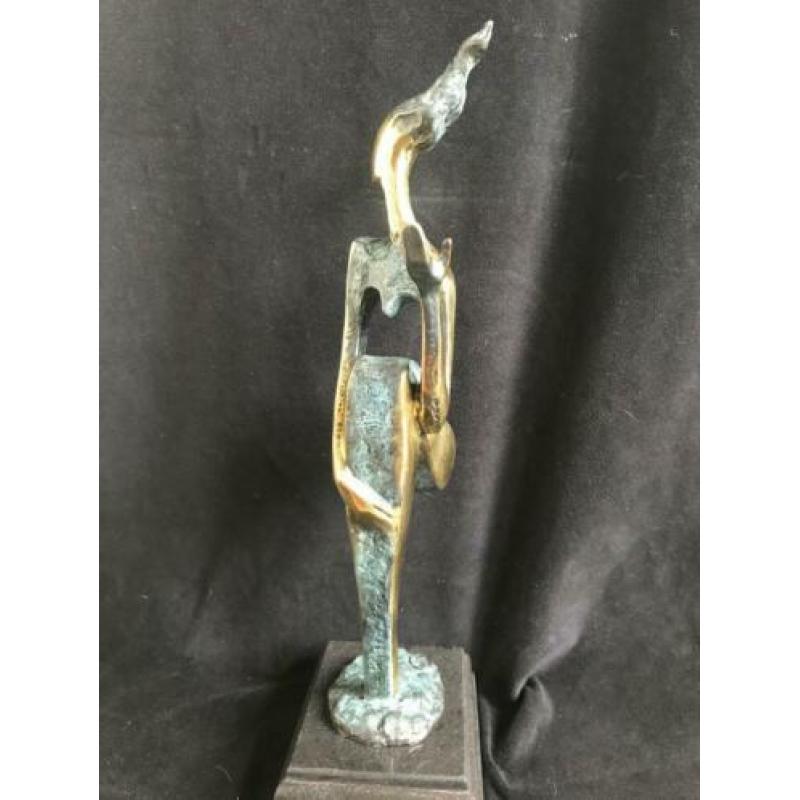 Bronzen vrouw gesigneerd schitterend zuiver abstract brons