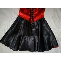 Mooie rood/zwarte FLAMENCO/SPAANSE/SENORITA/ZORRO jurk (3)