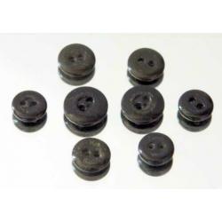 Verscheidene vintage China Buttons glasknopen nr E637 zwart