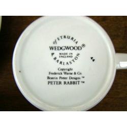 Wedgwood Peter Rabbit beker + bord, oude stijl