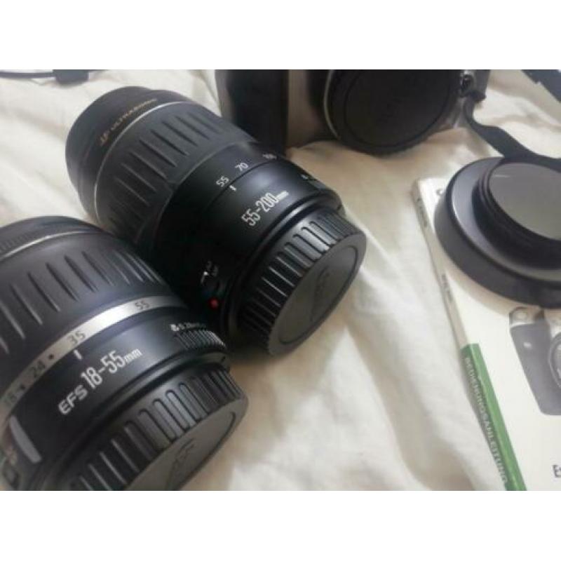 Canon EOS 300D DSLR camera inclusief 2 lenzen
