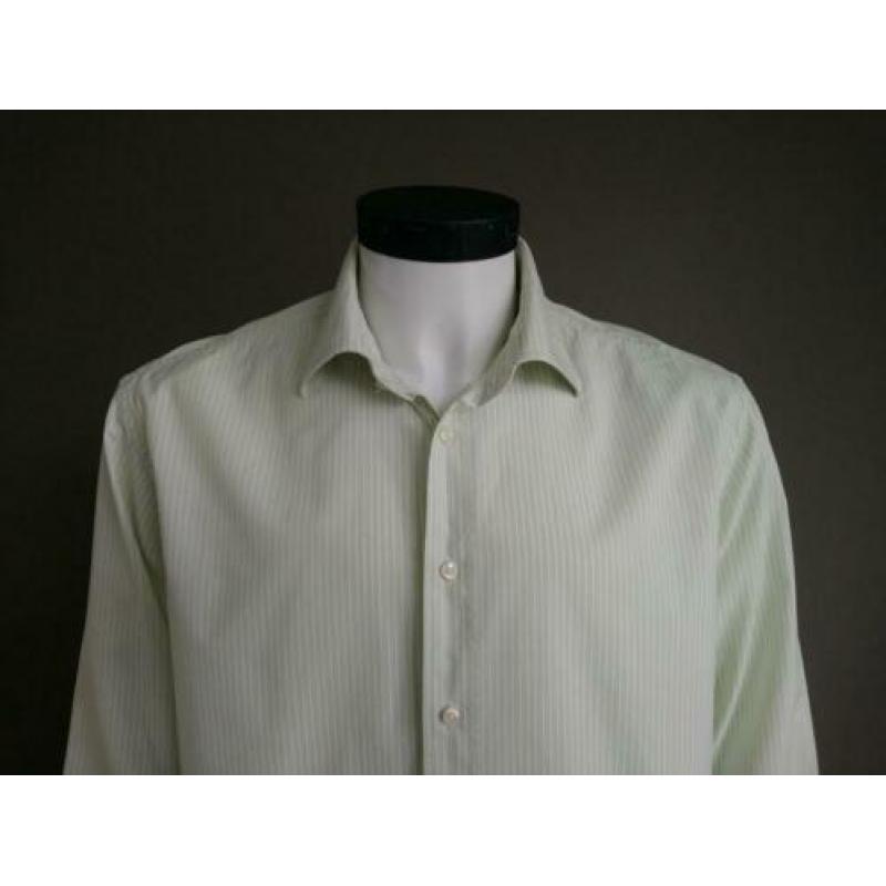 B keus: Zara Man overhemd. Groen Wit. Maat 42. Vlekje