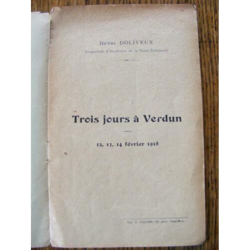 3 dagen Verdun 12,13,14 februari 1918 Pamflet W O I
