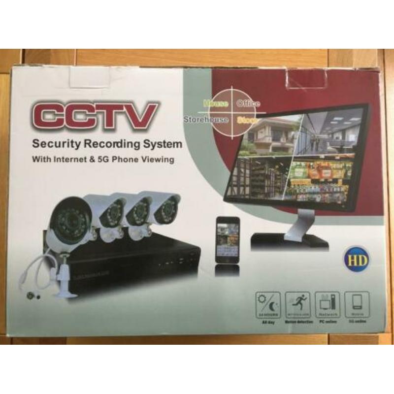 CCTV camerasysteem 4 Cameras + DVR voor internet en telefoon