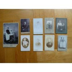 9 oude foto's en 1 glasplaatnegatief uit begin vorige eeuw.
