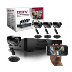 CCTV camerasysteem 4 Cameras + DVR voor internet en telefoon