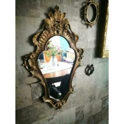 Antieke bronzen Rococo spiegel