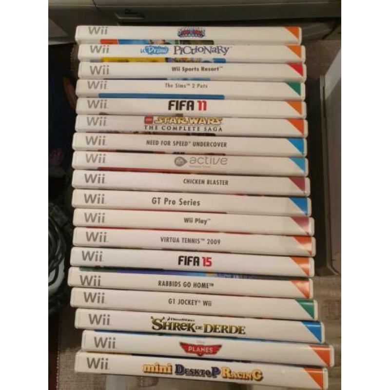 Nitendo Wii met veel spellen.
