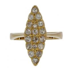 Luxe 14 karaats gouden prinsessen ring met 18 diamanten