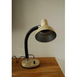 Vintage bureaulampje beige zwart