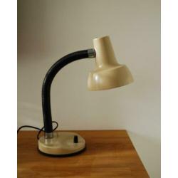 Vintage bureaulampje beige zwart