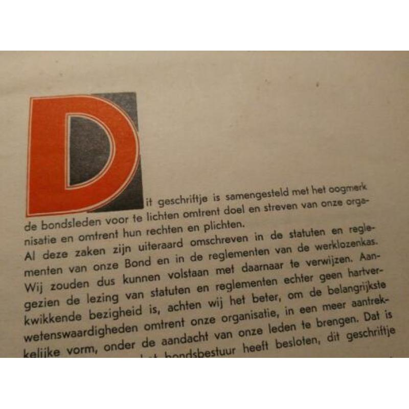 Doel en streven van de bond (bijzondere typografie) 1938