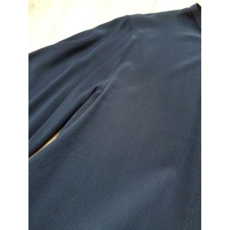 Drykorn zijde blouse pofmouw donker blauw 36/S - M NIEUW
