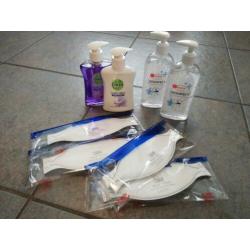 Desinfectie pakket dettol zeep handgel 4 mondmaskers FFp2