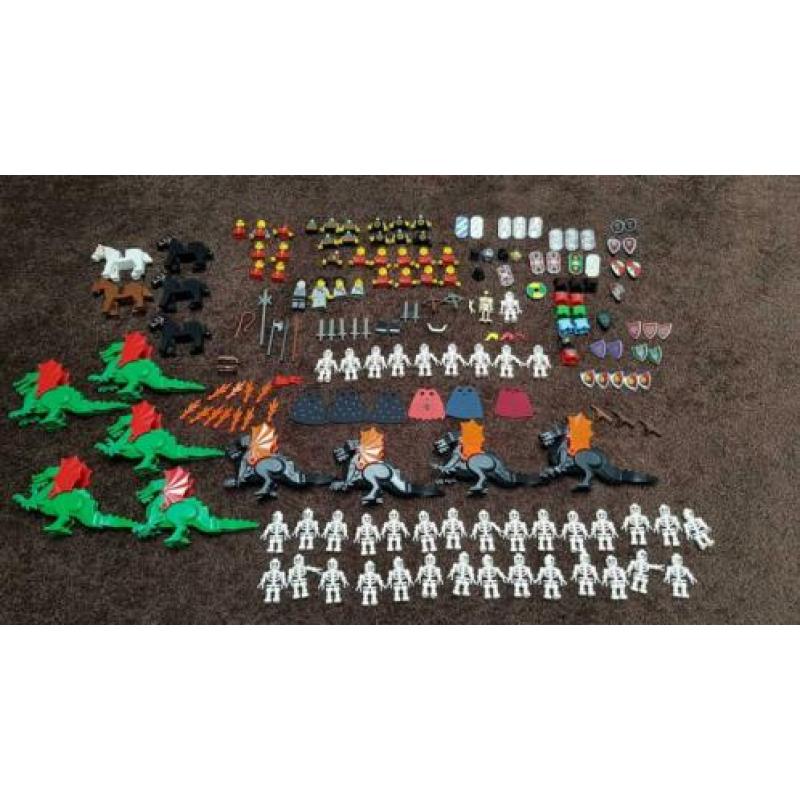 Lego ridders, draken, skeletten, schilden harnassen partij