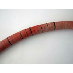 Afrikaanse ketting van dunne kunststof schijfjes, 78 cm lang