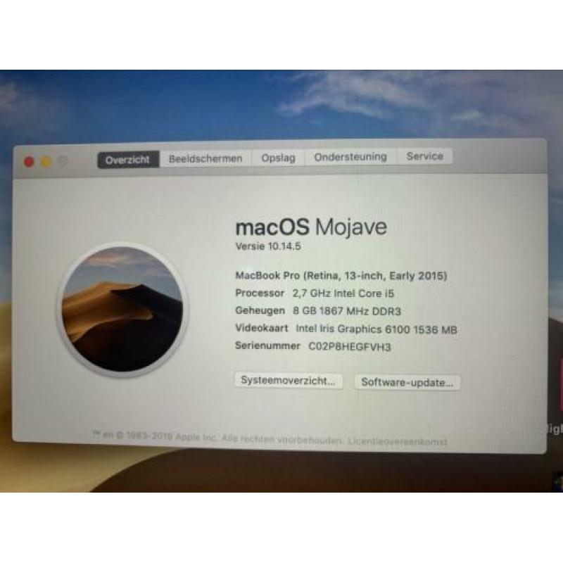 Apple Macbook Pro 13 inch, 2015, 128GB