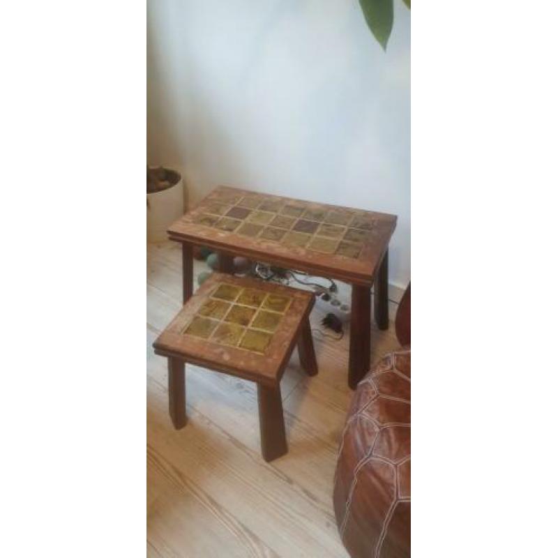 2 matching Side tables with tile tops