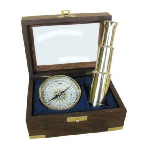 Telescoop kompas thermometer barometer modelboot