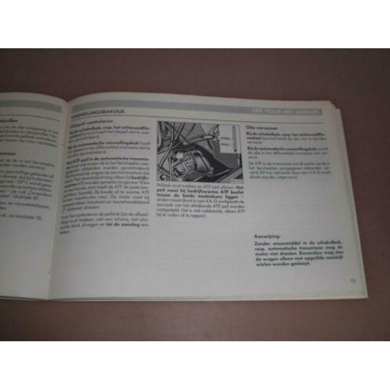 Handleiding/ instructieboekje Volkswagen Golf/ 1987