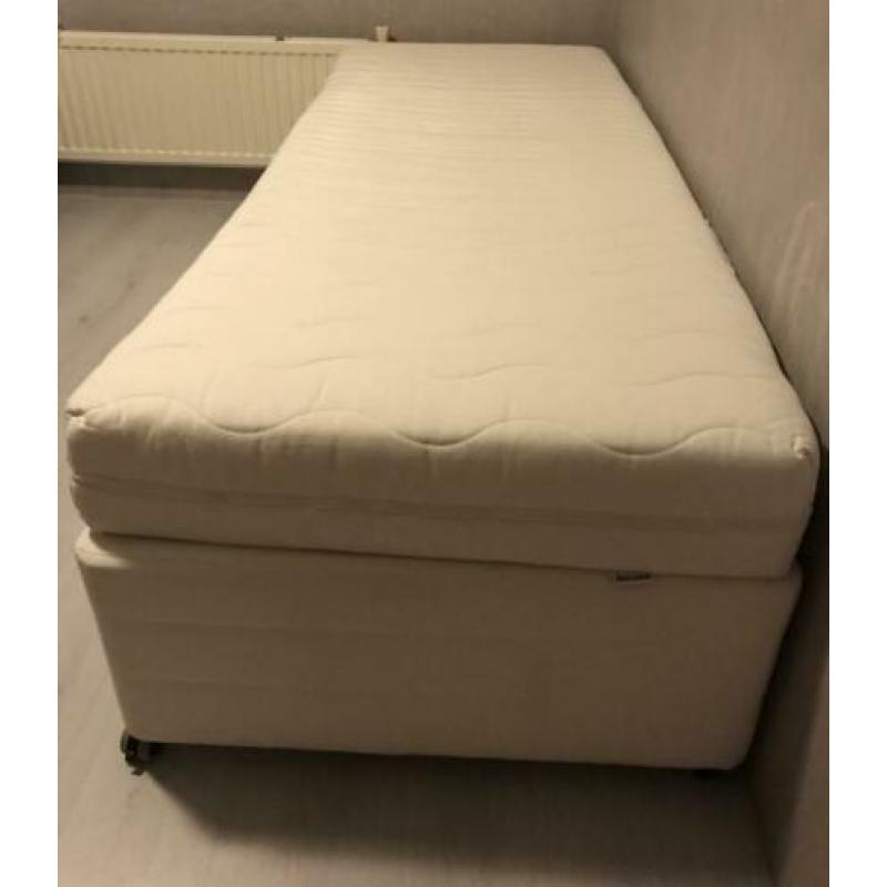 Boxspring|eenpersoons bed|wit bed|bed met lades|80x200|ikea