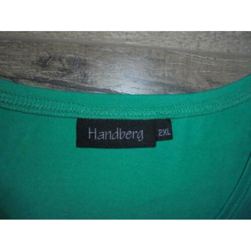 Handberg, Prachtig t shirt groen met hartptint mt 2XL zgan!