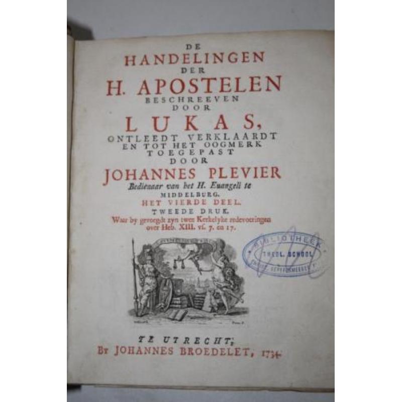 J. Plevier - Handelingen, dl 4 (1734, perkament + landkaart)