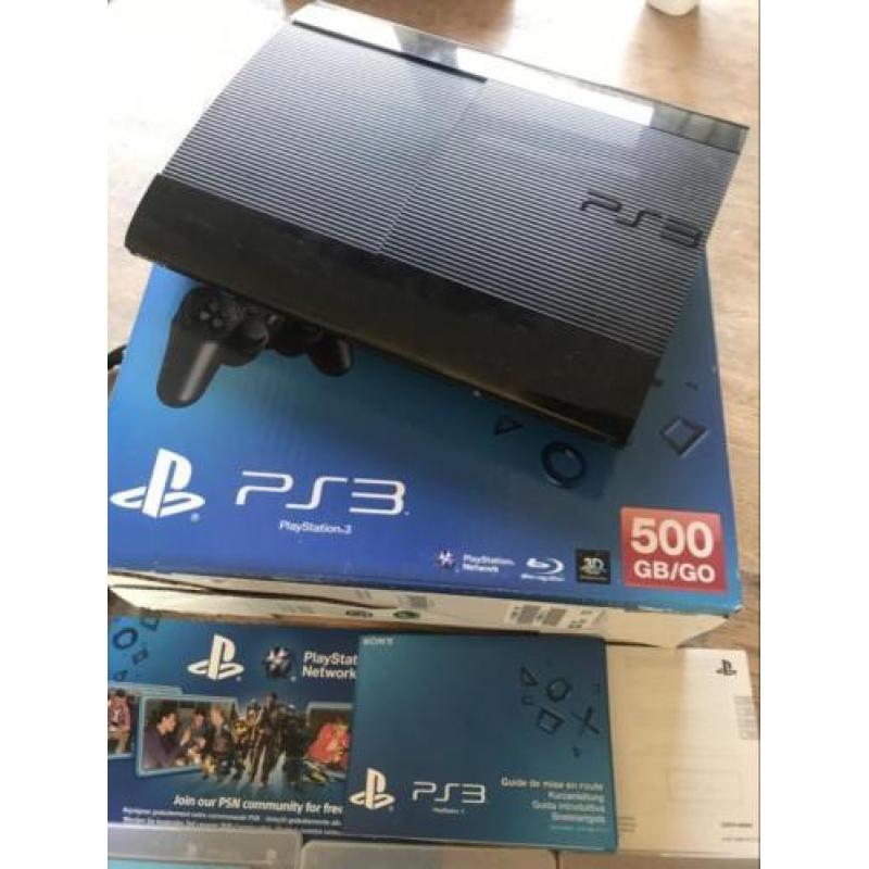 PS3 500 Gb PlayStation 3 met controler en spellen