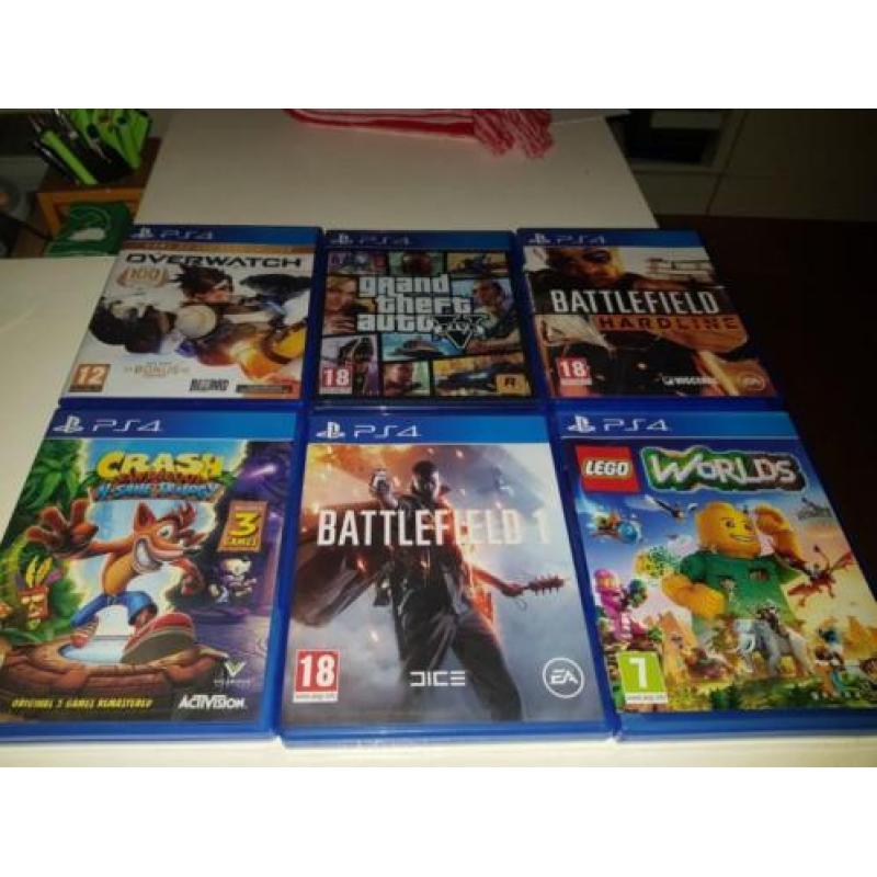 Playstation 4 wit + 6 Games