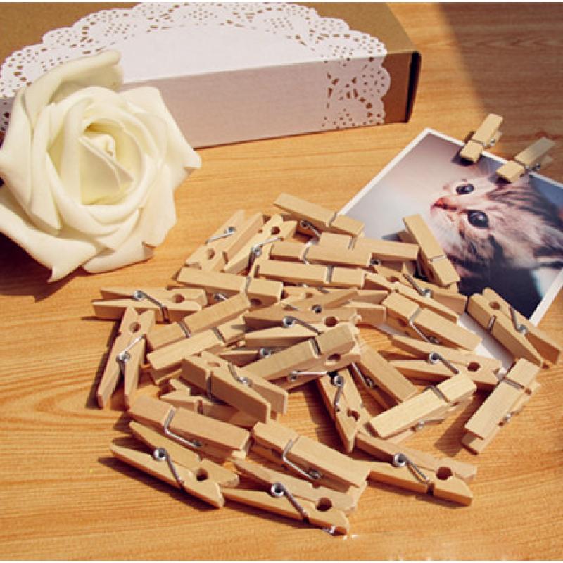 100PCS 35mm Natural Wooden Photo Paper Clips gaafste producten