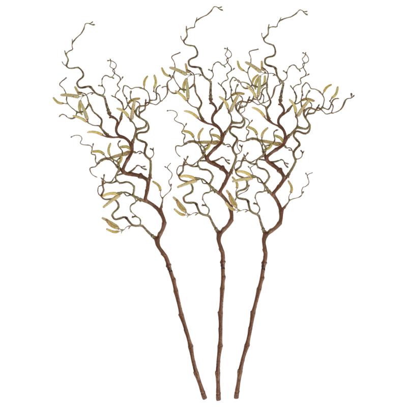 3x Bruine kronkelhazelaar paastak 66 cm kunstplant takken