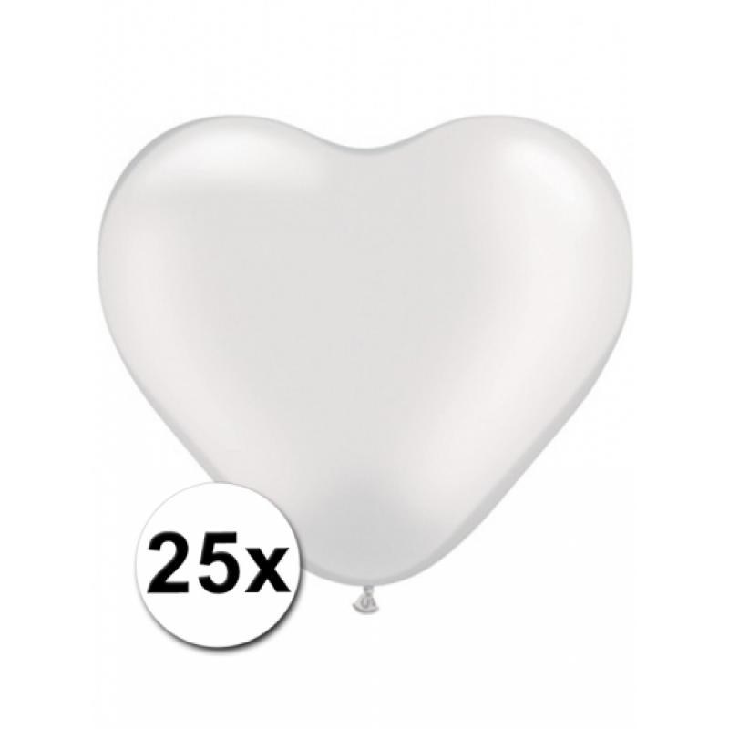 Feestartikelen diversen Shoppartners 25 Transparante harten ballonnen 15 cm