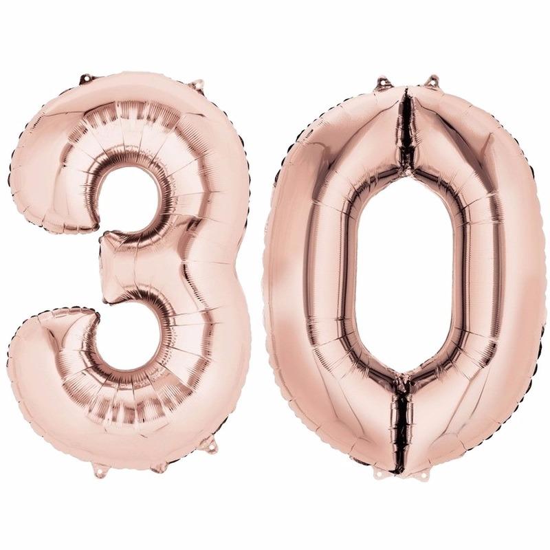30 jaar geworden cijfer ballon rose goud Geen Leeftijd feestartikelen