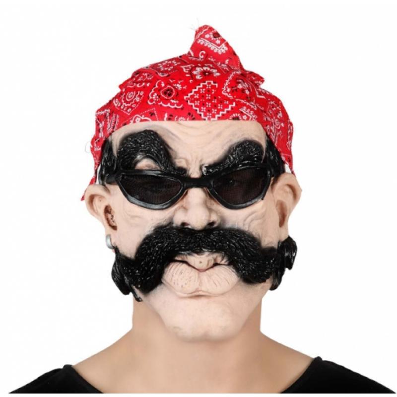 Feest Maskers Carnavalskostuum winkel Bikers masker met bril en bandana